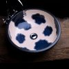 Cowhide black and white patterned wash basin